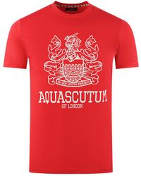 Aquascutum - Large Bold London Aldis Brand Logo T-Shirt - Lyst