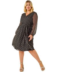 Roman - Curve Polka Dot Dress - Lyst