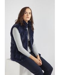 Jayley - Faux Fur Suede Vertical Stripe Gilet - Lyst