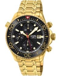 Gevril - Hudson Yards Chronograph Swiss Automatic, 316L Stainless Ipyg Steel Case, Enamel Dial,316L Bracelet Watch - Lyst