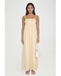 Boohoo - Tall Shirred Detail Maxi Smock Dress - Lyst