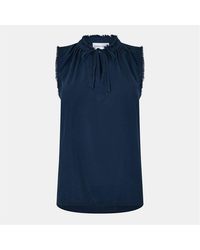 Bella Dahl - Fringe Tie Neck Relaxed Fit Blouse - Lyst