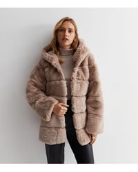 Gini London - Horizontal Cut Fur Hooded Jacket - Lyst