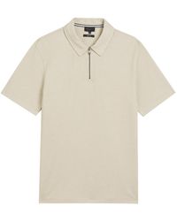 Ted Baker - Elgrave Regular Textured Half Zip Polo Shirt - Lyst