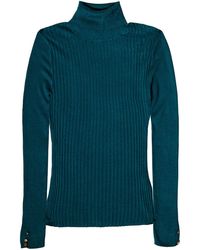 Lipsy - Ribbed Button Cuff Roll Neck Jumper - Lyst