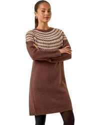 Roman - Petite Fairisle Knit Jumper Dress - Lyst