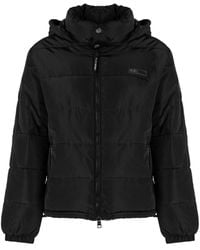 Philipp Plein - Bold Ruglogo Gevoerde Zwarte Jas - Lyst