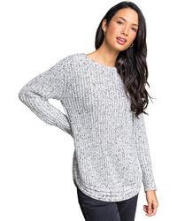 Roman - Curved Hem Stitch Detail Jumper - Lyst