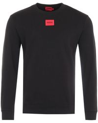 HUGO - Logo Patch Sustainable Crew Neck Sweatshirt - Lyst