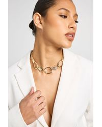 Boohoo - Abstract Hammered Chunky Necklace - Lyst