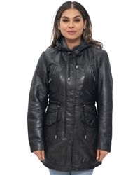 Infinity Leather - Hooded Parka Jacket-Bucharest - Lyst