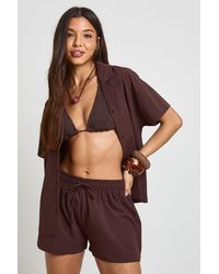 Boohoo - Essentials Textured Beach Shorts - Lyst