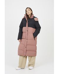 Brave Soul - Dusty Maxi Contrast Hooded Puffer Jacket - Lyst