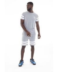 Brave Soul - Light 'Casele' Constant Stripe T-Shirt And Shorts Co-Ord Set Cotton - Lyst