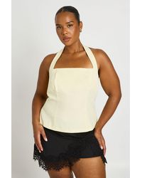 Boohoo - Plus Square Neck Halter Top - Lyst