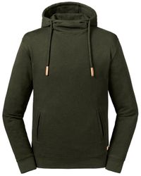 Russell - Adults Pure Organic High Collar Hooded Sweatshirt (Dark) - Lyst