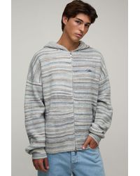 BoohooMAN - Relaxed Ombre Zip Thru Knitted Hoodie - Lyst