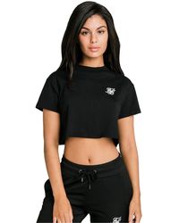SIKSILK - Essentials Retro Cropped Boxy T-shirt (zwart) - Lyst