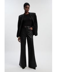 Karen Millen - Faux Leather Tailored Kickflare Trouser - Lyst