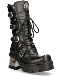 New Rock - ’S Leather Gothic Mid-Calf Boots-373-S33 - Lyst