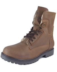 Wrangler - Aviator Warm Fleece Leather Chestnut Lace Up Boots - Lyst