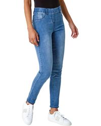 Roman - Elastic Waist 31" Denim Stretch Jegging - Lyst