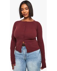Boohoo - Plus Button Down Long Sleeve Top - Lyst