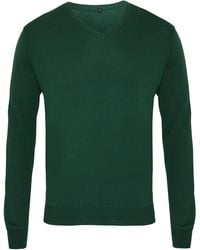 PREMIER - V-Neck Knitted Sweater (Bottle) - Lyst