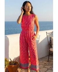 Roman - Petite Printed Cropped Jumpsuit - Lyst