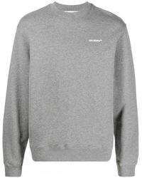 Off-White c/o Virgil Abloh - Wave Out Diag Design Grey Slim Sweatshirt - Lyst
