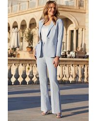 Sosandar - Sky Sparkling Embellished Flared Trousers - Lyst
