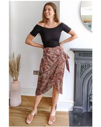 Sosandar - Leopard Print Tie Front Wrap Skirt - Lyst