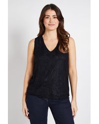 Wallis - Lace Pleat Detail Sleeveless Cami Top - Lyst