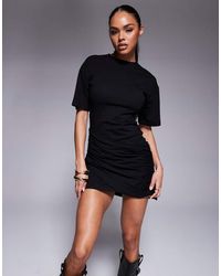 ASOS - Draped Front T-Shirt Mini Dress - Lyst