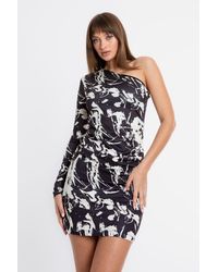 Hiccup - Abstract One Shoulder Mini Bodycon Dress - Lyst