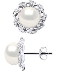 Ateliers Saint Germain - Earrings Real Cultured Freshwater Pearls Button 8-9 Mm - Lyst