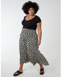 Blue Vanilla - Curve Shirred Wide Leg Trouser - Lyst