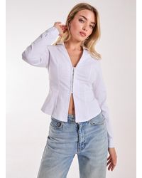 Pink Vanilla - Long Sleeve Hook And Eye Shirt - Lyst