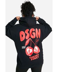 Boohoo - Plus Dsgn Cherry Oversized Hoodie - Lyst