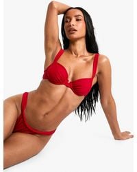 Boohoo - Petite Swimwear Essentials Balcony Bikini Top - Lyst