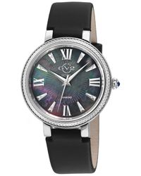 Gv2 - Genoa Swiss Quartz Mop Dial, Stainless Steel Diamond Watch With Leather - Lyst