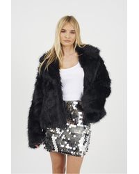 Brave Soul - Tinsel Faux Fur Jacket - Lyst