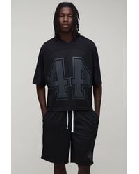 BoohooMAN - Oversized Boxy Mesh Batwing 44 Hockey Top And Short Set - Lyst