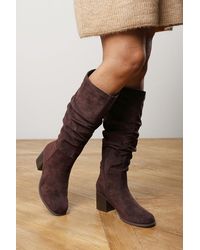 Where's That From - Kalenae Ruched Block Knee High Boot - Lyst