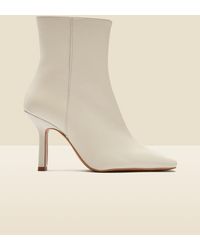 Sosandar - Leather Square Toe Ankle Boot - Lyst