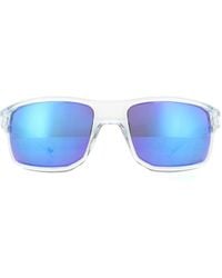 Oakley - Wrap Polished Clear Prizm Sapphire Sunglasses - Lyst