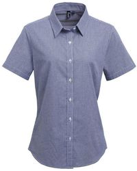 PREMIER - Ladies Gingham Short-Sleeved Shirt - Lyst