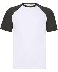 Fruit Of The Loom - Volwassen Contrast Honkbal T-shirt (wit/zwart) - Lyst