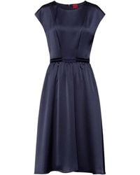 HUGO - Kihena-1 Jurk Voor In Blauw - Lyst