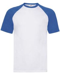 Fruit Of The Loom - Adult Contrast Panel Baseball T-Shirt /Royal) Cotton - Lyst